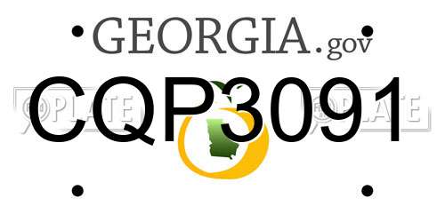 CQP3091 Georgia License Plate