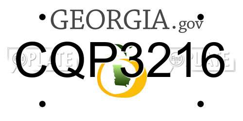 CQP3216 Georgia License Plate