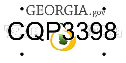CQP3398 Georgia License Plate