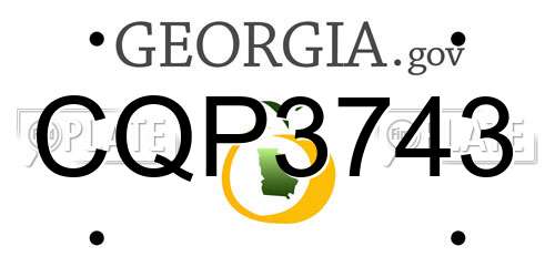 CQP3743 Georgia License Plate
