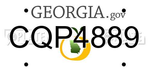 CQP4889 Georgia License Plate