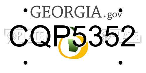 CQP5352 Georgia License Plate