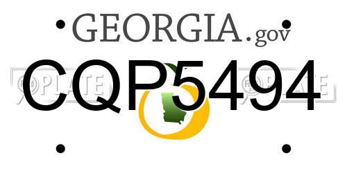 CQP5494 Georgia License Plate