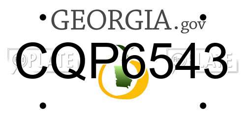 CQP6543 Georgia License Plate