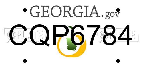 CQP6784 Georgia License Plate