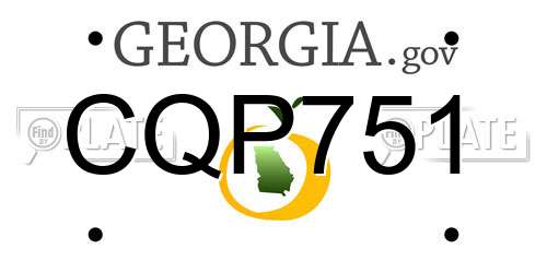 CQP751 Georgia License Plate
