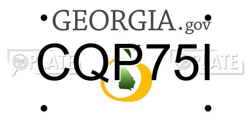 CQP75I Georgia License Plate