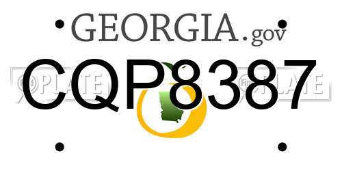 CQP8387 Georgia License Plate