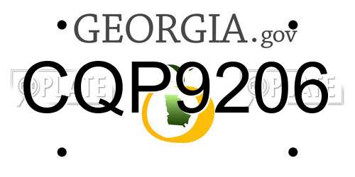 CQP9206 Georgia License Plate