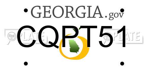 CQPT51 Georgia License Plate