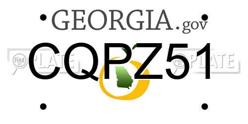 CQPZ51 Georgia License Plate
