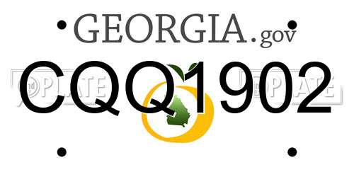 CQQ1902 Georgia License Plate