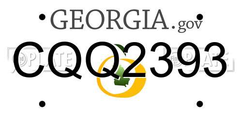 CQQ2393 Georgia License Plate