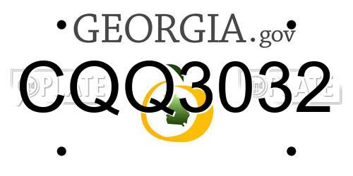 CQQ3032 Georgia License Plate