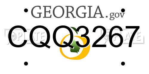 CQQ3267 Georgia License Plate