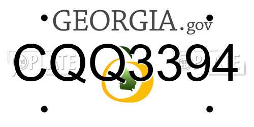 CQQ3394 Georgia License Plate