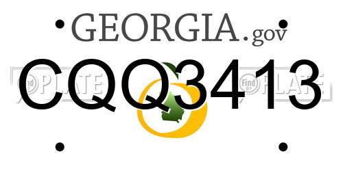 CQQ3413 Georgia License Plate