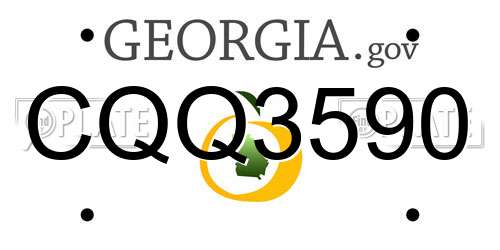 CQQ3590 Georgia License Plate