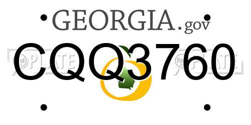 CQQ3760 Georgia License Plate
