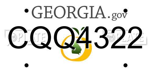 CQQ4322 Georgia License Plate