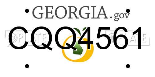CQQ4561 Georgia License Plate