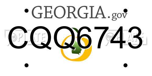 CQQ6743 Georgia License Plate