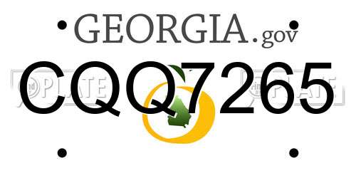 CQQ7265 Georgia License Plate