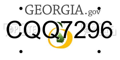 CQQ7296 Georgia License Plate