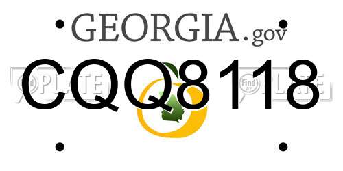 CQQ8118 Georgia License Plate