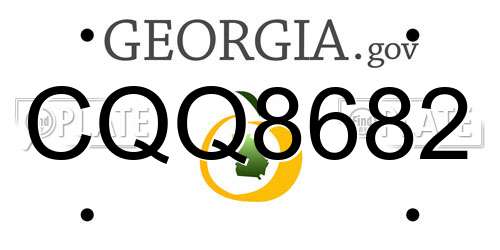 CQQ8682 Georgia License Plate