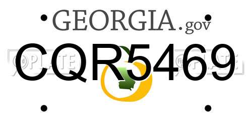 CQR5469 Georgia License Plate