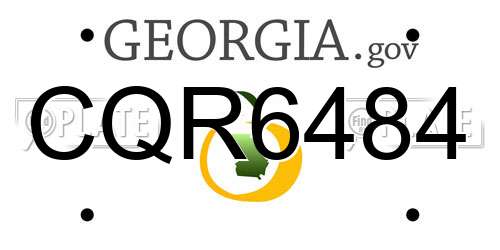 CQR6484 Georgia License Plate