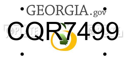 CQR7499 Georgia License Plate