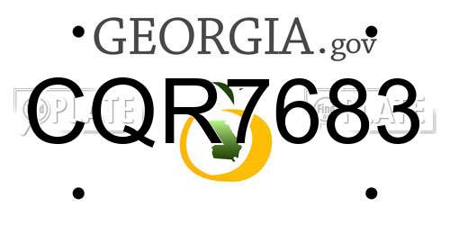 CQR7683 Georgia License Plate