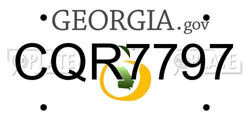 CQR7797 Georgia License Plate