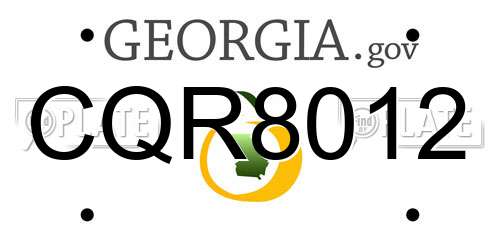 CQR8012 Georgia License Plate