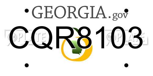 CQR8103 Georgia License Plate