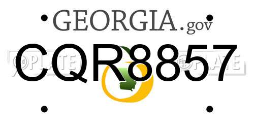 CQR8857 Georgia License Plate