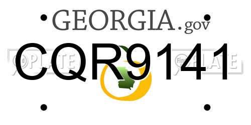 CQR9141 Georgia License Plate