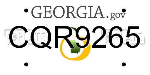 CQR9265 Georgia License Plate