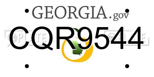 CQR9544 Georgia License Plate