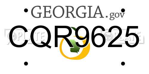 CQR9625 Georgia License Plate