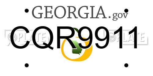 CQR9911 Georgia License Plate