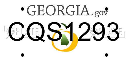 CQS1293 Georgia License Plate