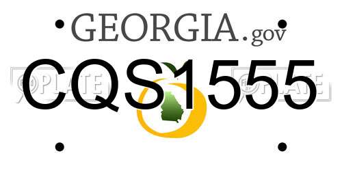 CQS1555 Georgia License Plate