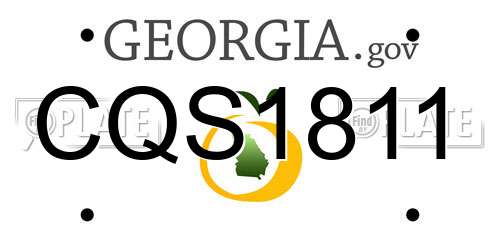CQS1811 Georgia License Plate