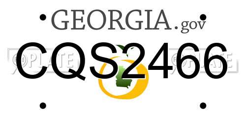 CQS2466 Georgia License Plate