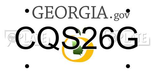CQS26G Georgia License Plate