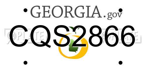 CQS2866 Georgia License Plate