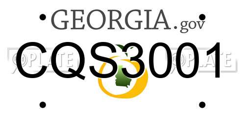 CQS3001 Georgia License Plate
